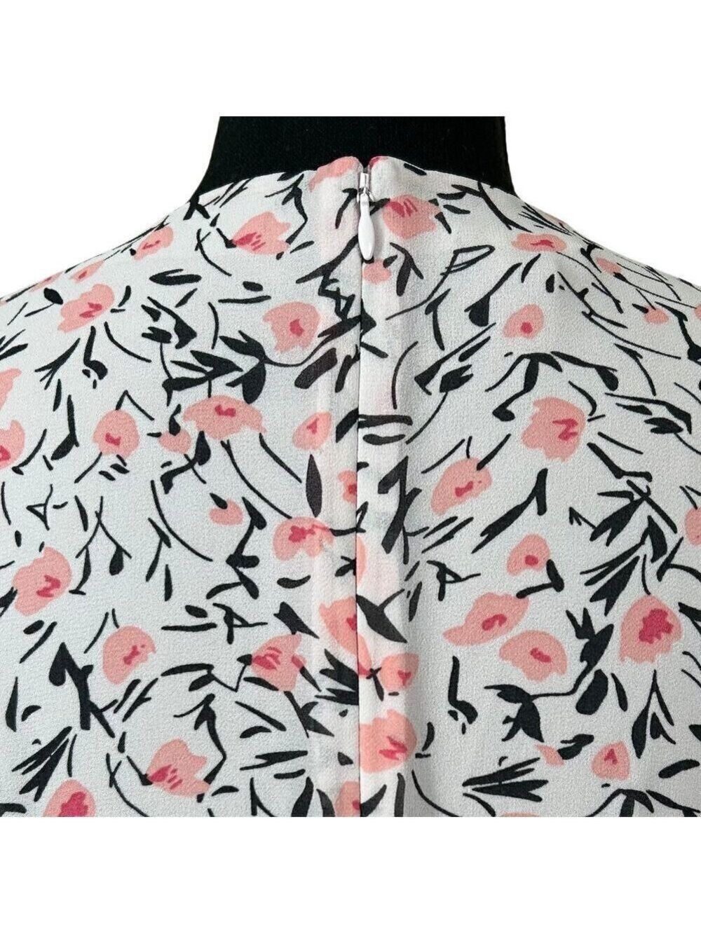 Talbots Pink Green Floral Cottagecore Short Sleeve Button-Up Dress Size 4 - Picture 7 of 11